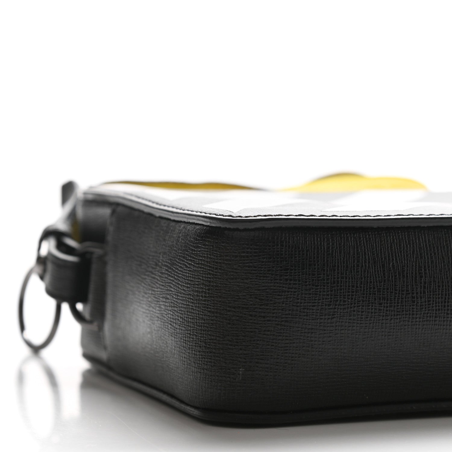 Off-White Calfskin Diag Striped Belt Bag Crossbody Black White 8 of 11