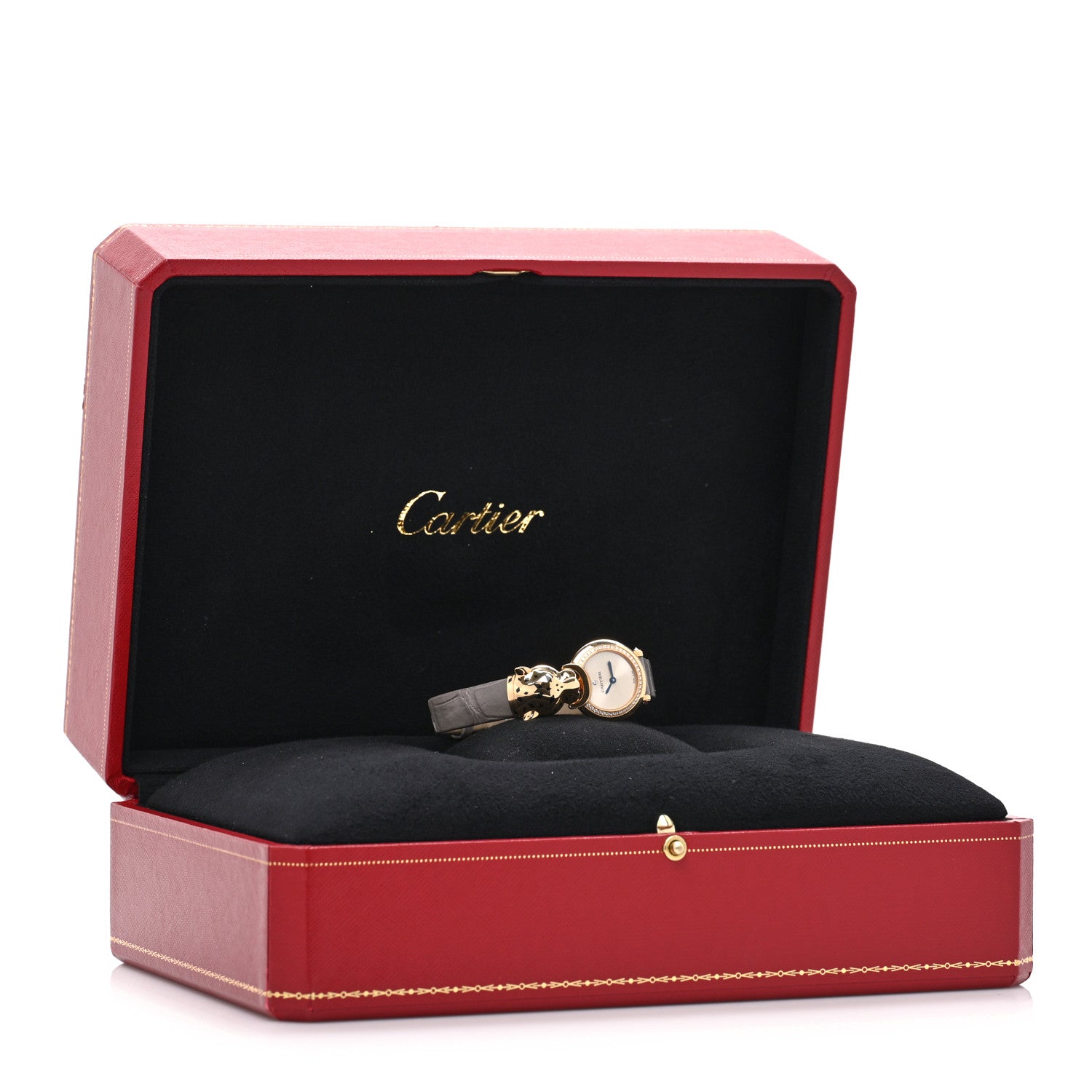 Cartier 18K Yellow Gold Alligator Diamond 23.6mm La Panthere Quartz Watch 5 of 5