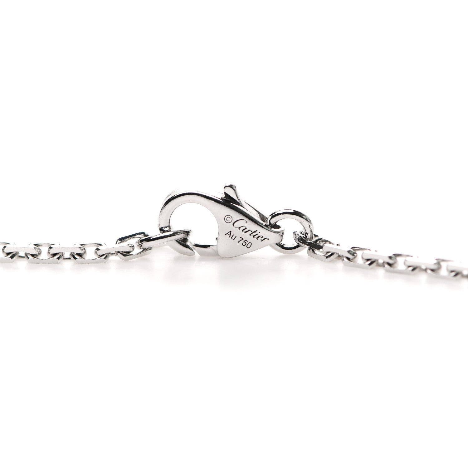 Cartier 18K White Gold Diamond Interlocking LOVE Necklace 5 of 6