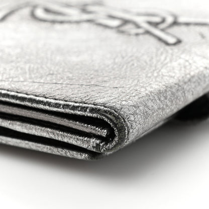 Saint Laurent Metallic Goatskin Belle de Jour French Wallet Silver 10 of 10