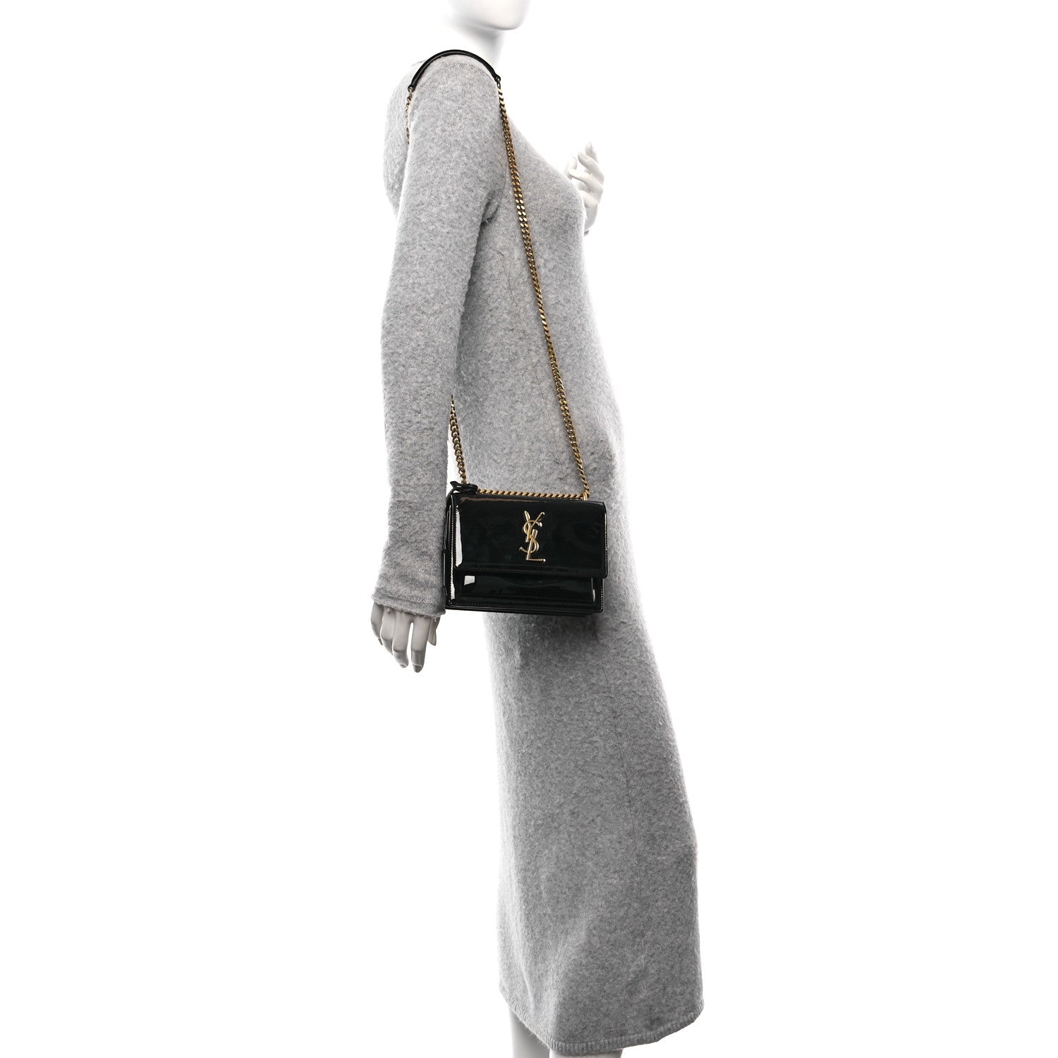 Saint Laurent Patent Small Monogram Sunset Black 2 of 10