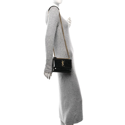 Saint Laurent Patent Small Monogram Sunset Black 2 of 10
