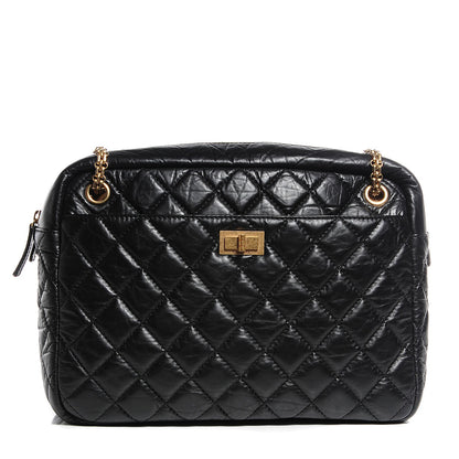 Chanel Aged Calfskin Quilted Large Reissue Camera Case Black 1 of 7