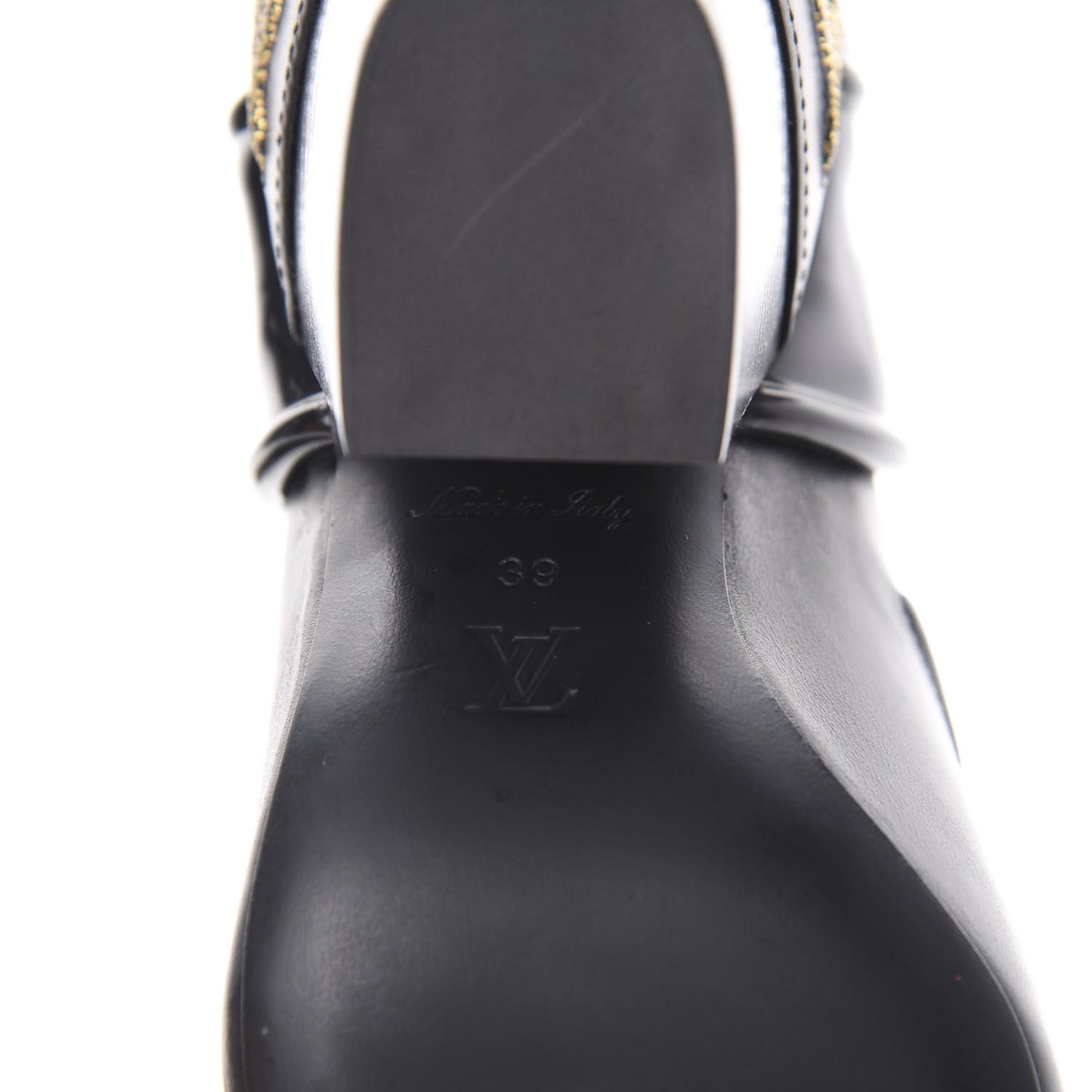 Calfskin Fireball Ankle Boots 39 Black Gold