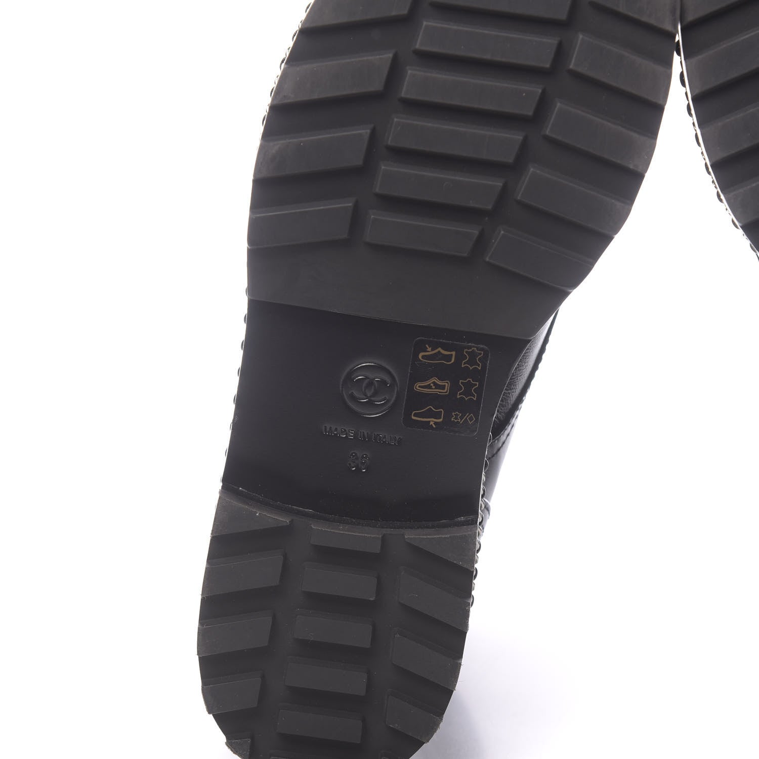 Chanel Crackled Calfskin Velvet Pearl Combat Short Boots 36 Black 6 of 9