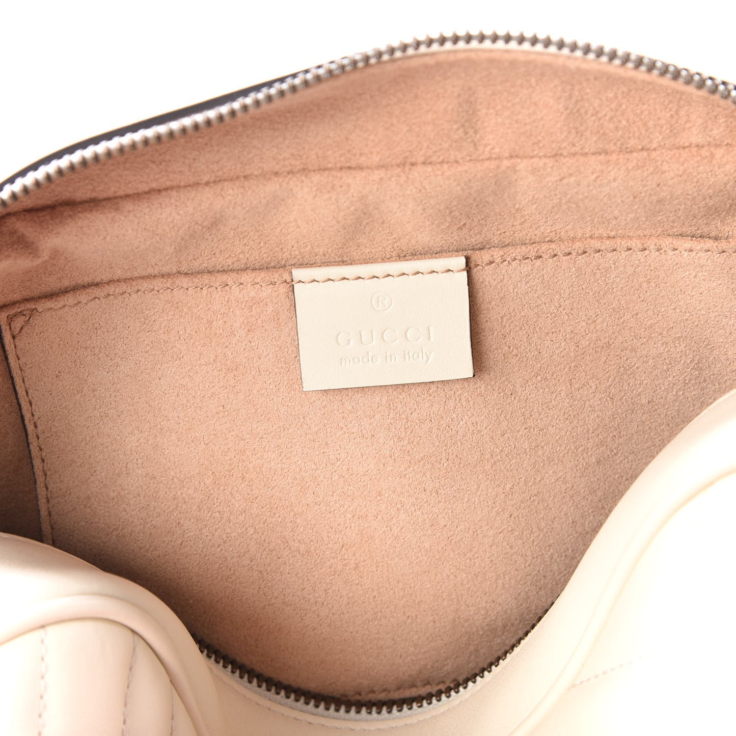 Calfskin Matelasse Small GG Marmont Chain Shoulder Bag White