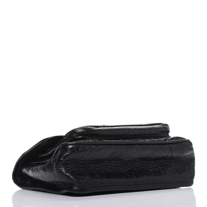 Saint Laurent Crinkled Calfskin Matelasse Monogram Baby Niki Chain Satchel Black 4 of 18