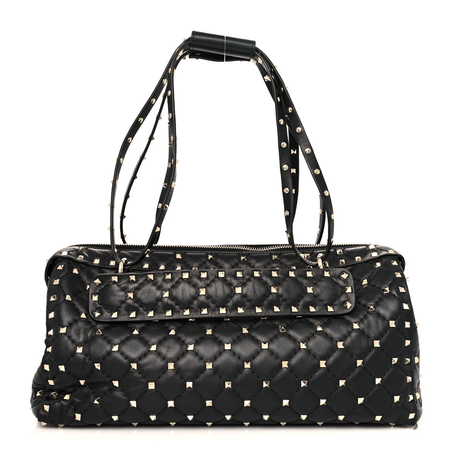 Valentino Garavani Lambskin Rockstud Spike Duffle Bag Black 1 of 11