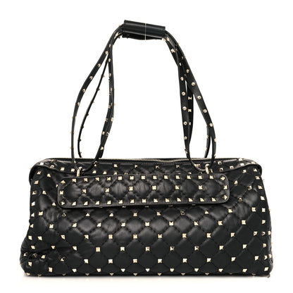 Valentino Garavani Lambskin Rockstud Spike Duffle Bag Black 1 of 11