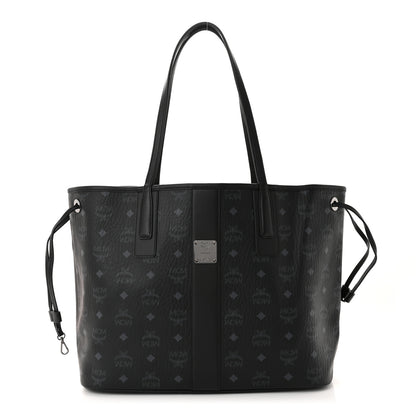 MCM Visetos Medium Liz Reversible Shopper Tote Black 3 of 19