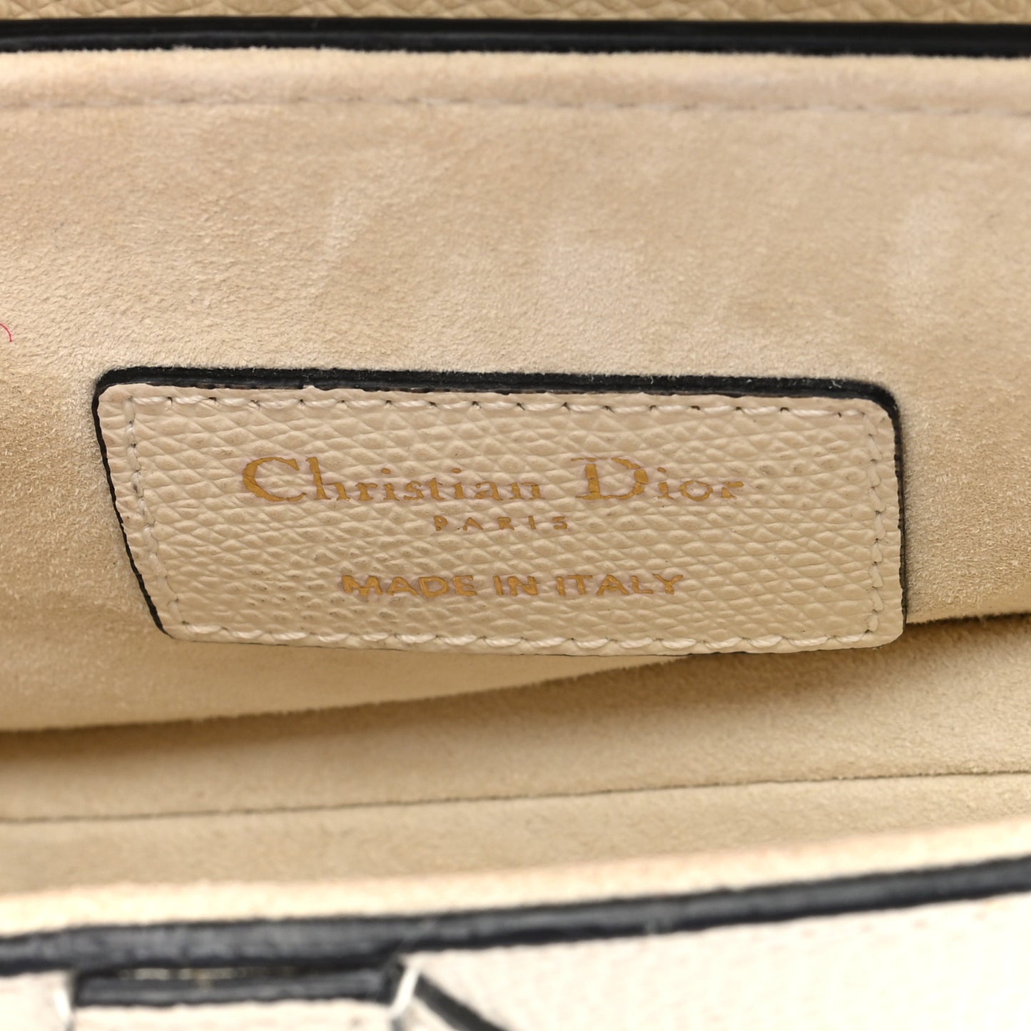 Grained Calfskin Mini Saddle Bag White