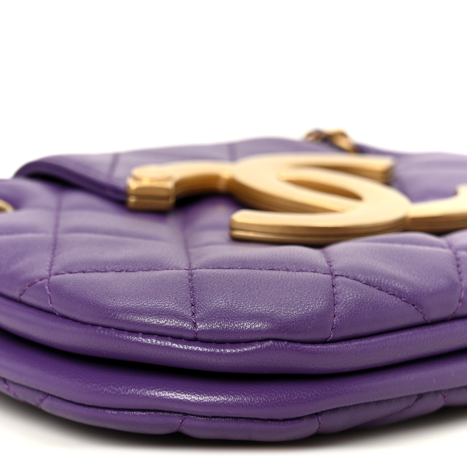Chanel Lambskin Quilted Small Messenger Bag Purple 9 of 10