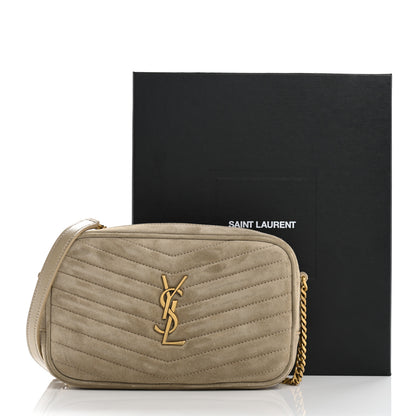 Saint Laurent Suede Matelasse Monogram Mini Lou Camera Bag Matte Gold 11 of 11