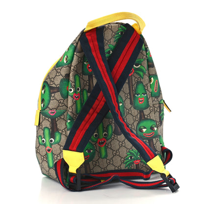 Gucci GG Supreme Monogram Smiling Plants Childrens Backpack 2 of 8
