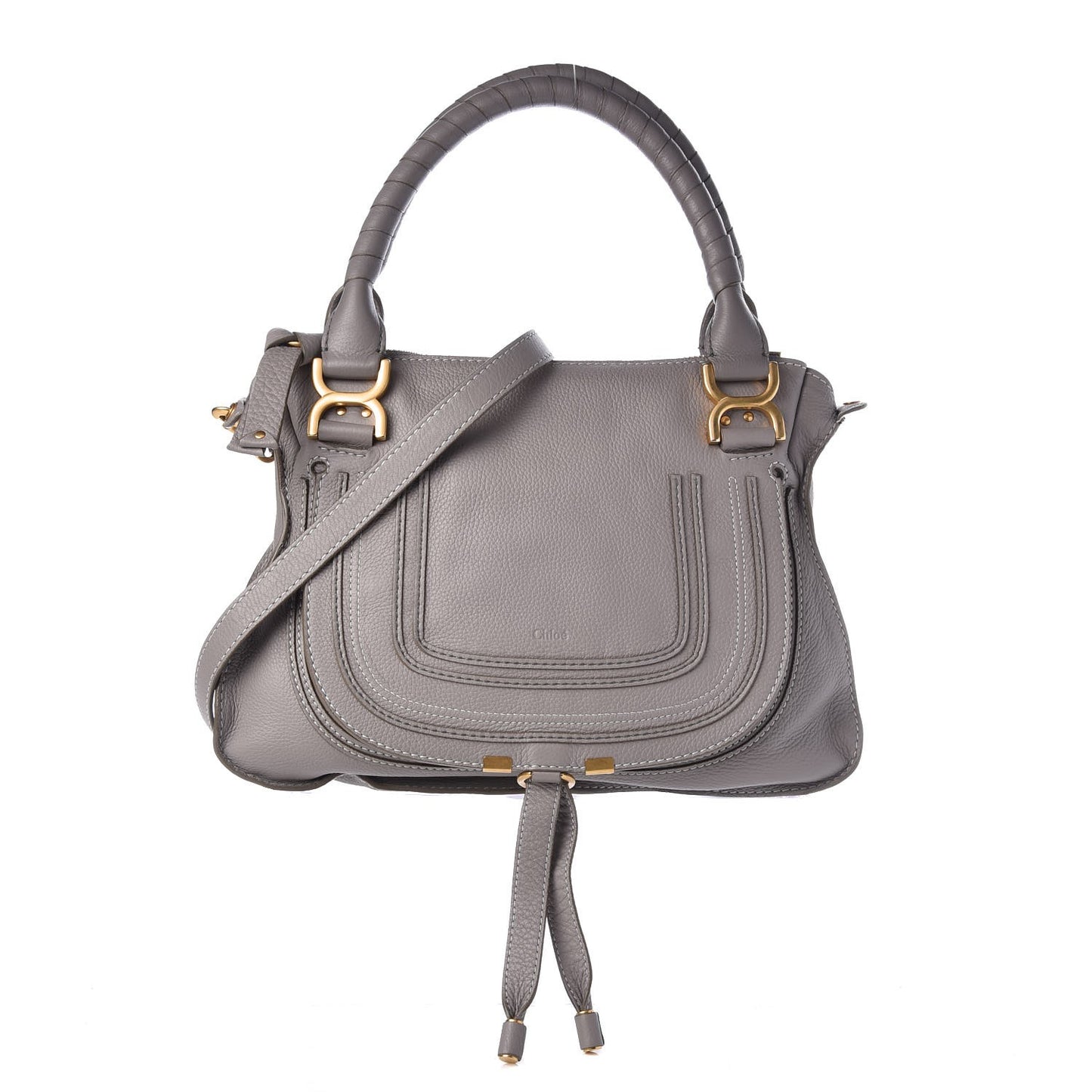Calfskin Medium Marcie Satchel Cashmere Grey
