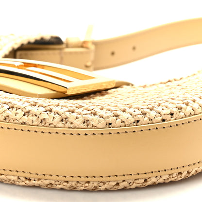 Fendi Raffia Vitello King Mini Cookie Hobo Bag Naturale Sahara 9 of 9