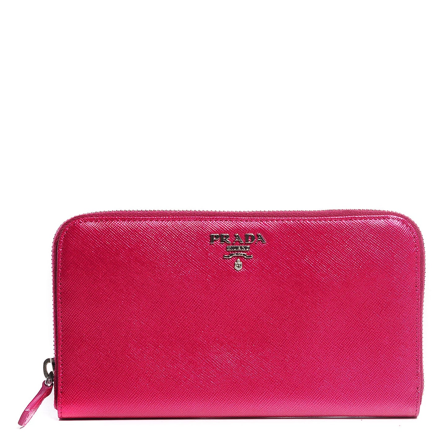 Metallic Saffiano Metal Zip Around Wallet Ametista