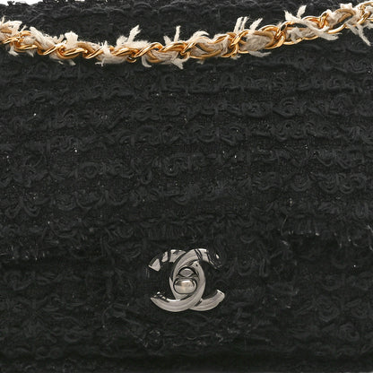 Chanel Tweed Quilted Medium Single Flap Black 8 of 10