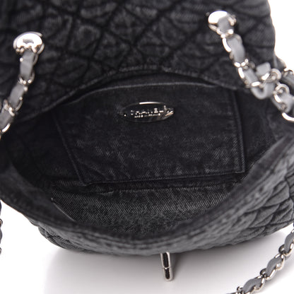 Chanel Washed Denim Quilted Small Denimpression Flap Grey Black 7 of 10