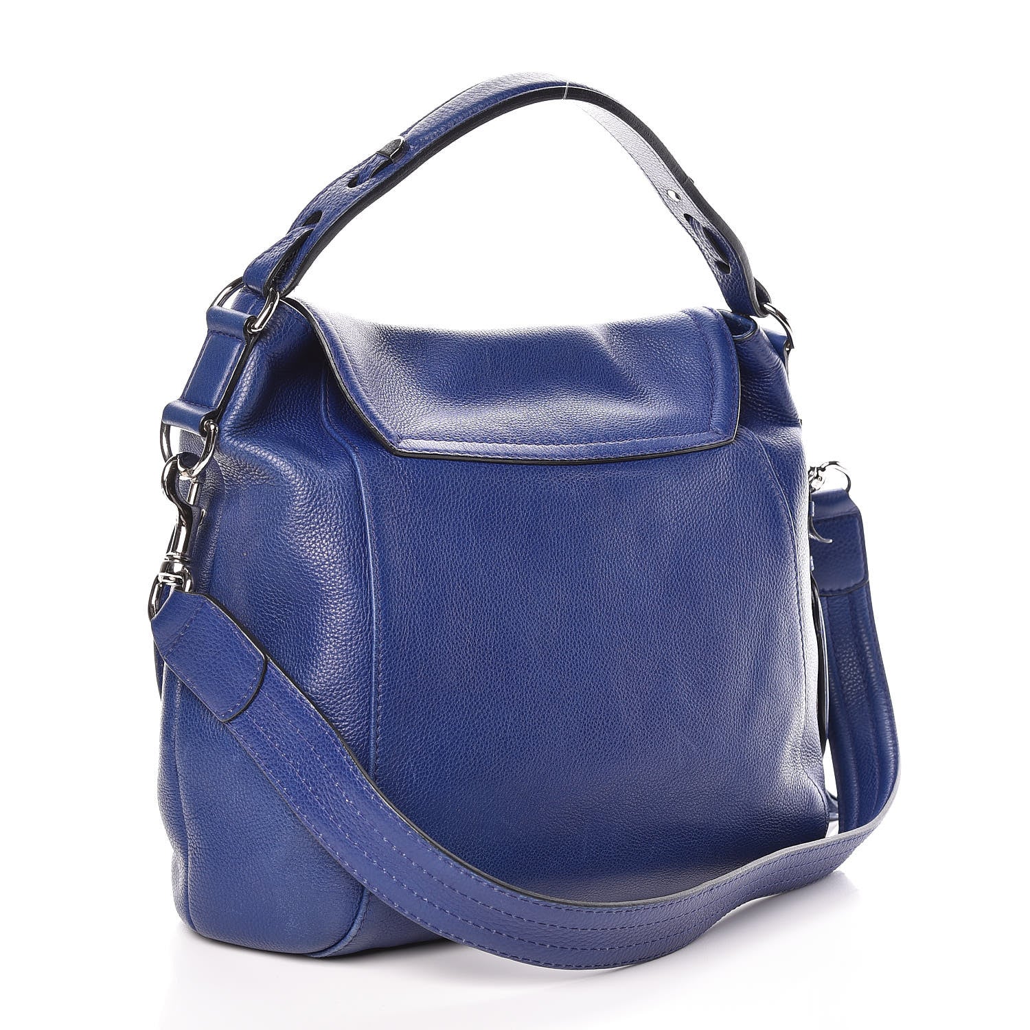 Gucci Calfskin Large Techno Horsebit Shoulder Flap Bag Blue 3 of 12