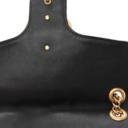 Gucci Velvet Matelasse Loved Embroidered Medium GG Marmont Shoulder Bag Black 11 of 12