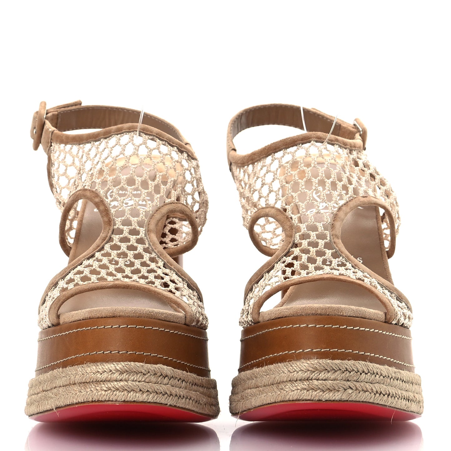 Waxed Calfskin Mesh Almeja 130 Espadrilles Pumps 40 Lionne Terra