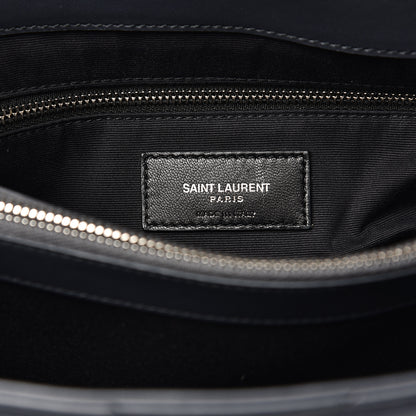 Saint Laurent Calfskin Y Quilted Monogram Medium Loulou Chain Satchel Asphalt 7 of 10