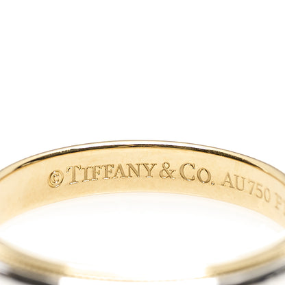 Tiffany Platinum 18K Yellow Gold 3mm Milgrain Wedding Band Ring 57 8 4 of 5