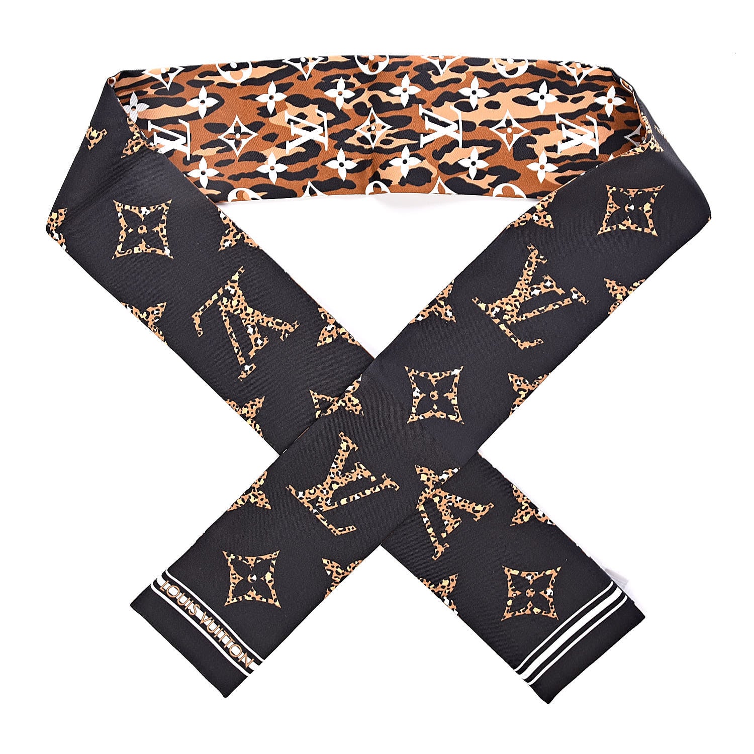 Louis Vuitton Silk Monogram Giant Jungle Bandeau Black 1 of 4