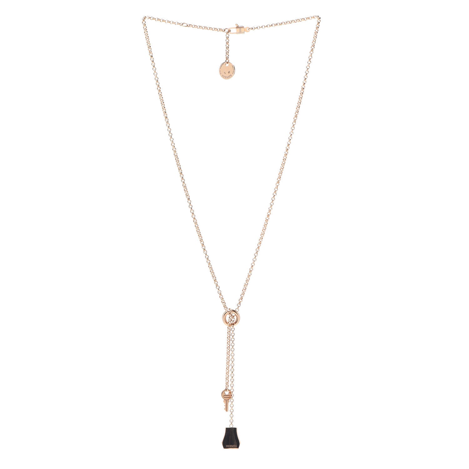 Hermes 18K Rose Gold PM Kelly Clochette Necklace 3 of 6