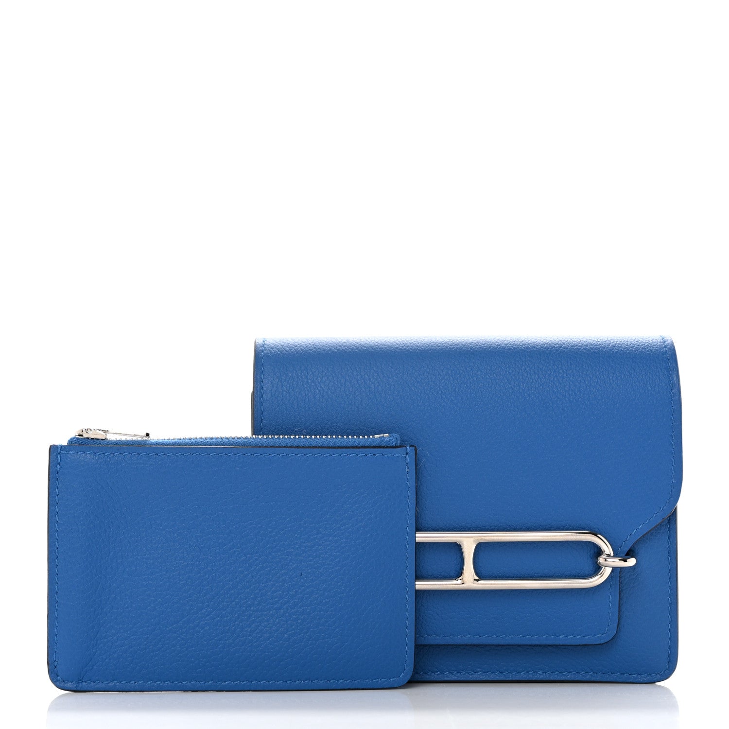 Hermes Evercolor Roulis Slim Wallet Bleu Hydra 3 of 8