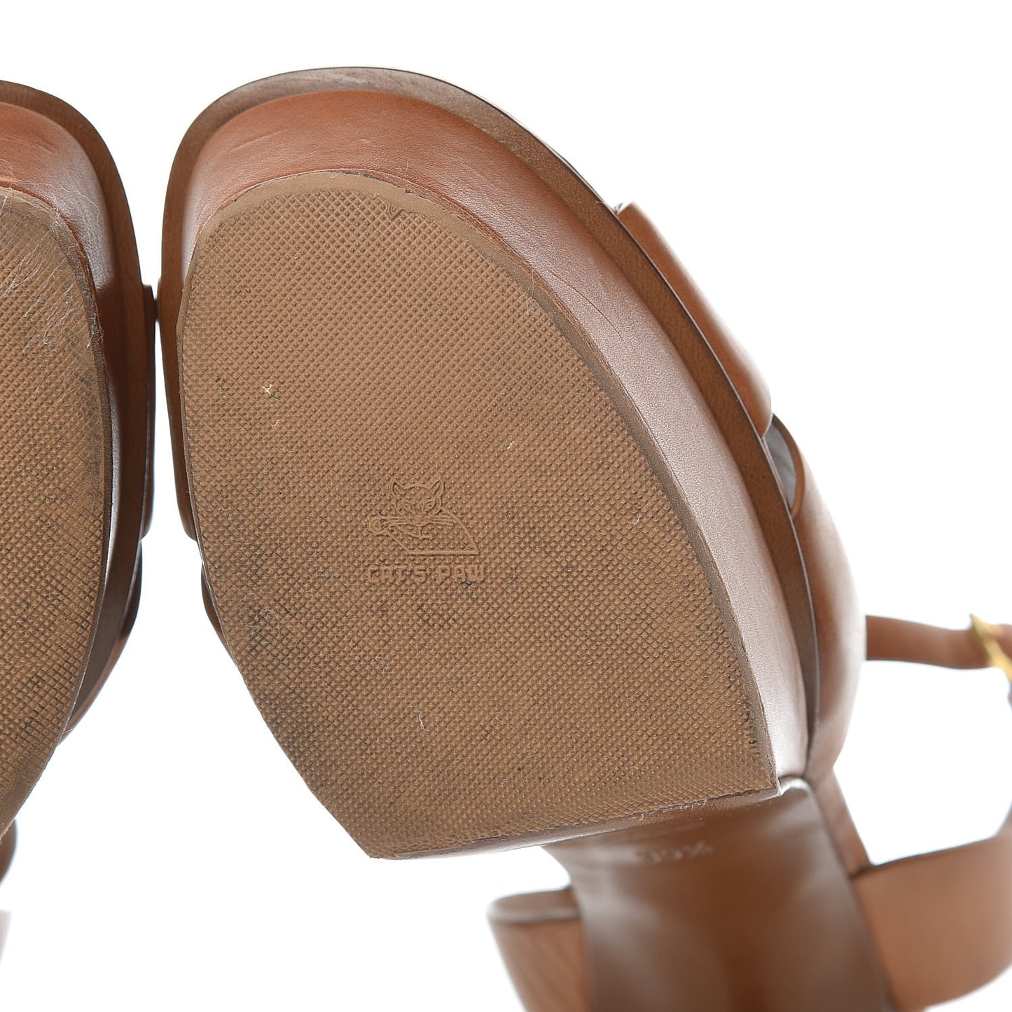 Calfskin Bianca 105 Platform Sandals 39.5 Caramel