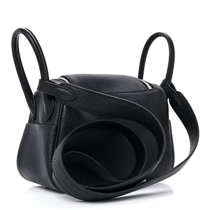 Hermes Taurillon Clemence Mini Lindy 20 Black 2 of 9