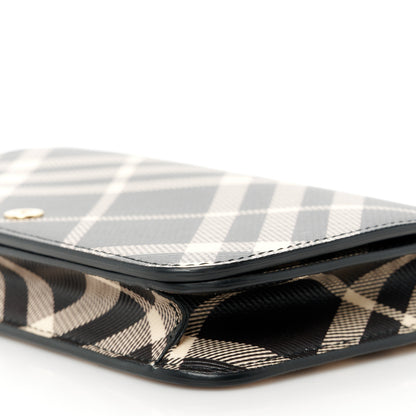 Burberry Check Chain Strap Wallet Black Calico 9 of 9