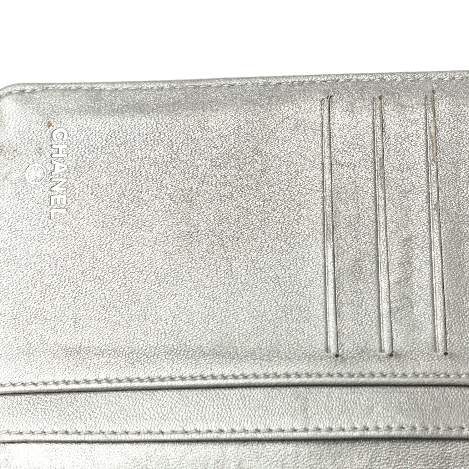 Chanel Lambskin Camellia Embossed Zipped Pocket Wallet Black 13 of 20
