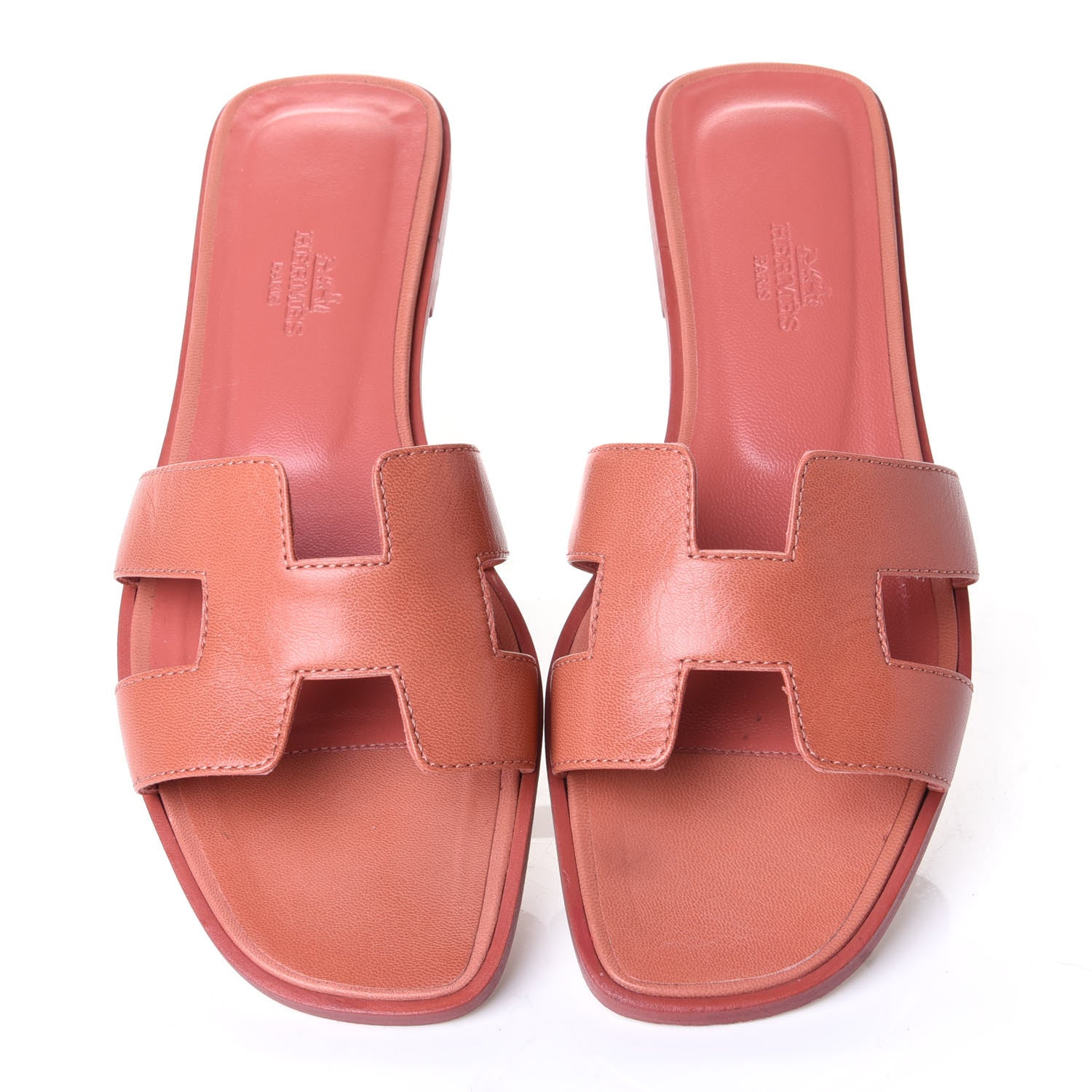 Hermes Box Calfskin Oran Sandals 37.5 5 of 10