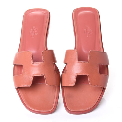 Hermes Box Calfskin Oran Sandals 37.5 5 of 10