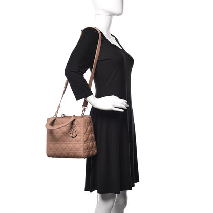 Christian Dior Ultra Matte Calfskin Cannage Medium Lady Dior Beige 3 of 15
