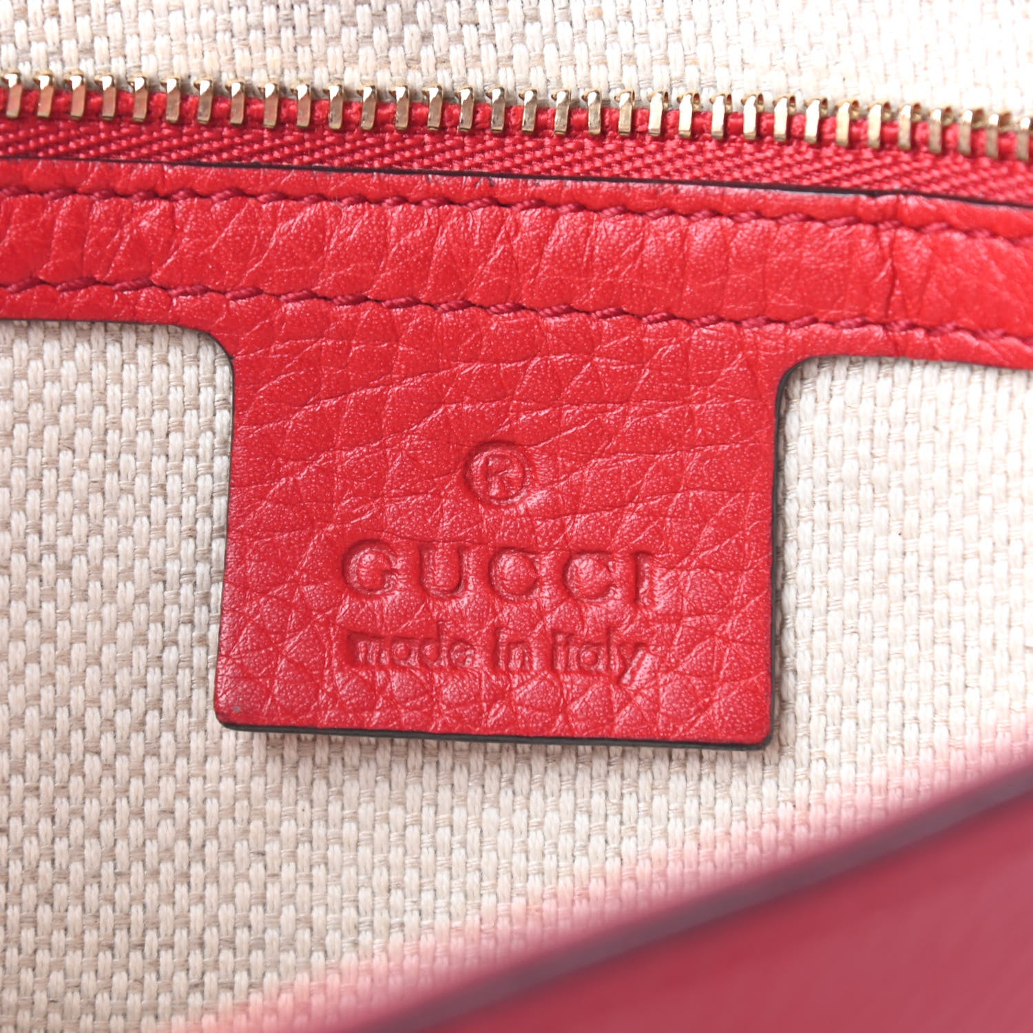 Gucci Pebbled Calfskin Medium Soho Flap Crossbody Red 6 of 9