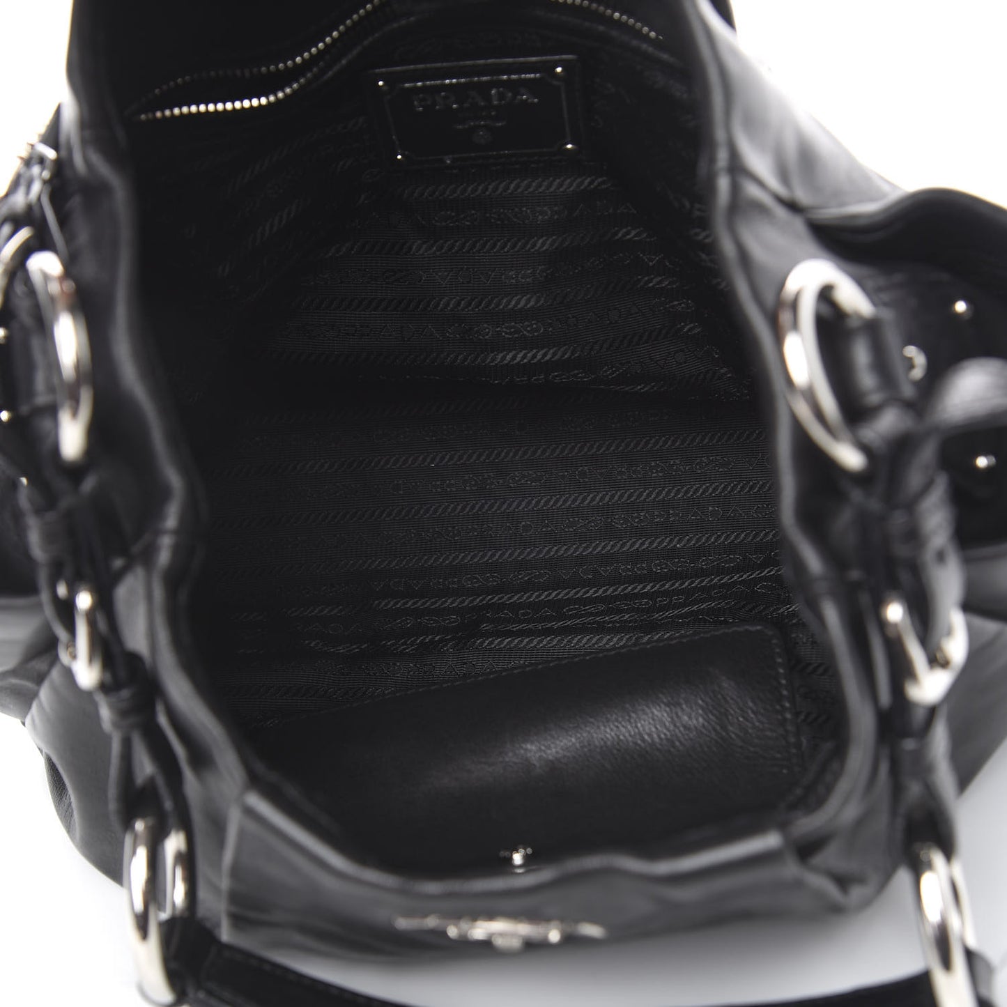Soft Calfskin Pleated Hobo Black