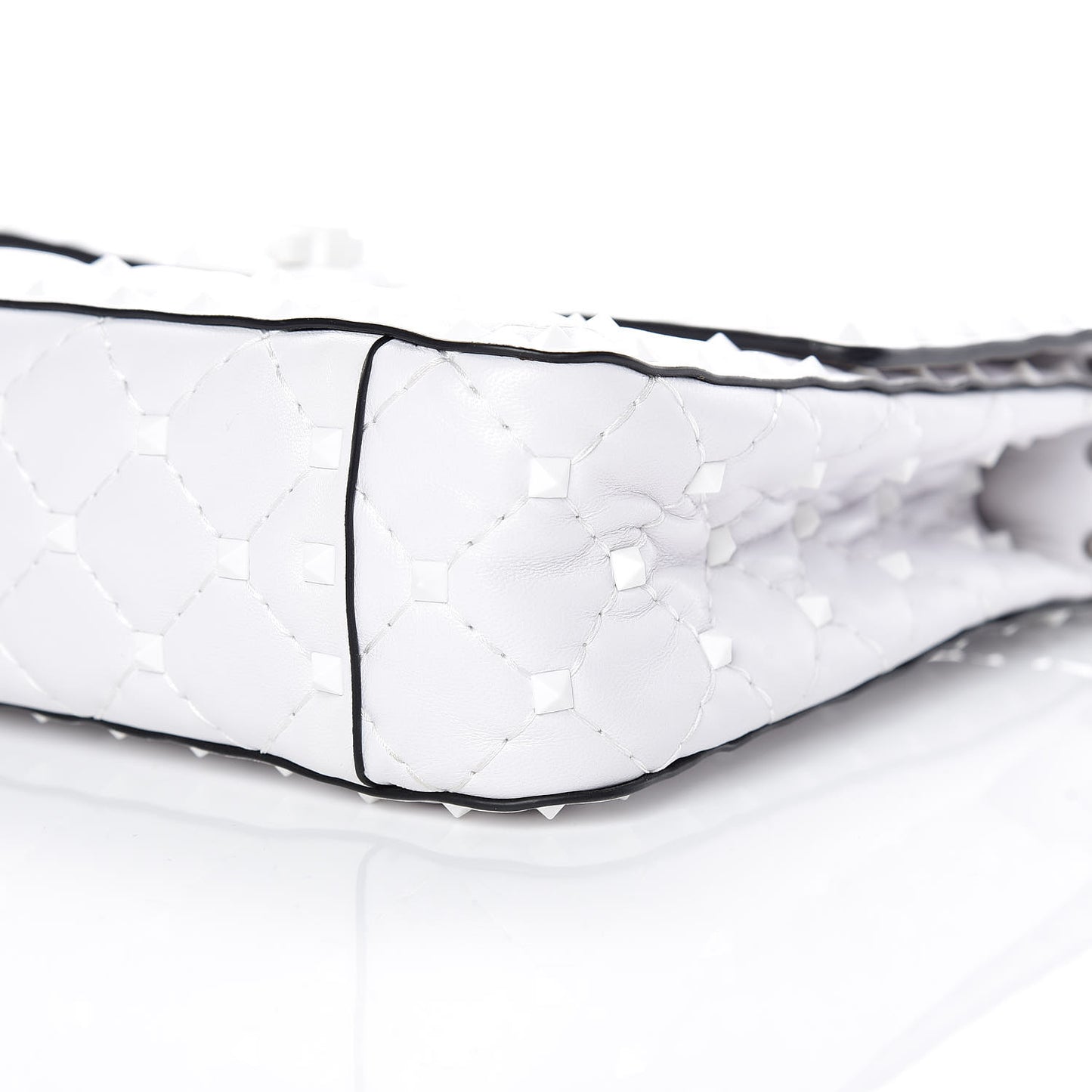 Lambskin Medium Free Rockstud Spike Shoulder Bag Optic White