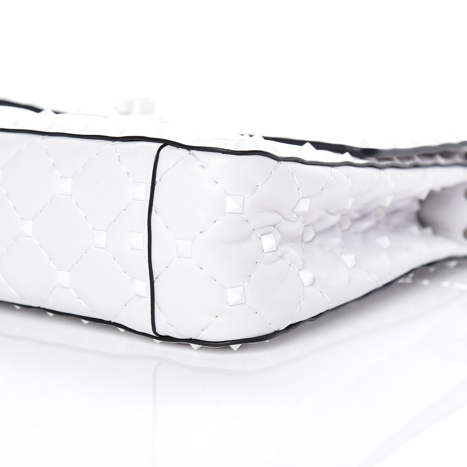 Valentino Garavani Lambskin Medium Free Rockstud Spike Shoulder Bag Optic White 6 of 10