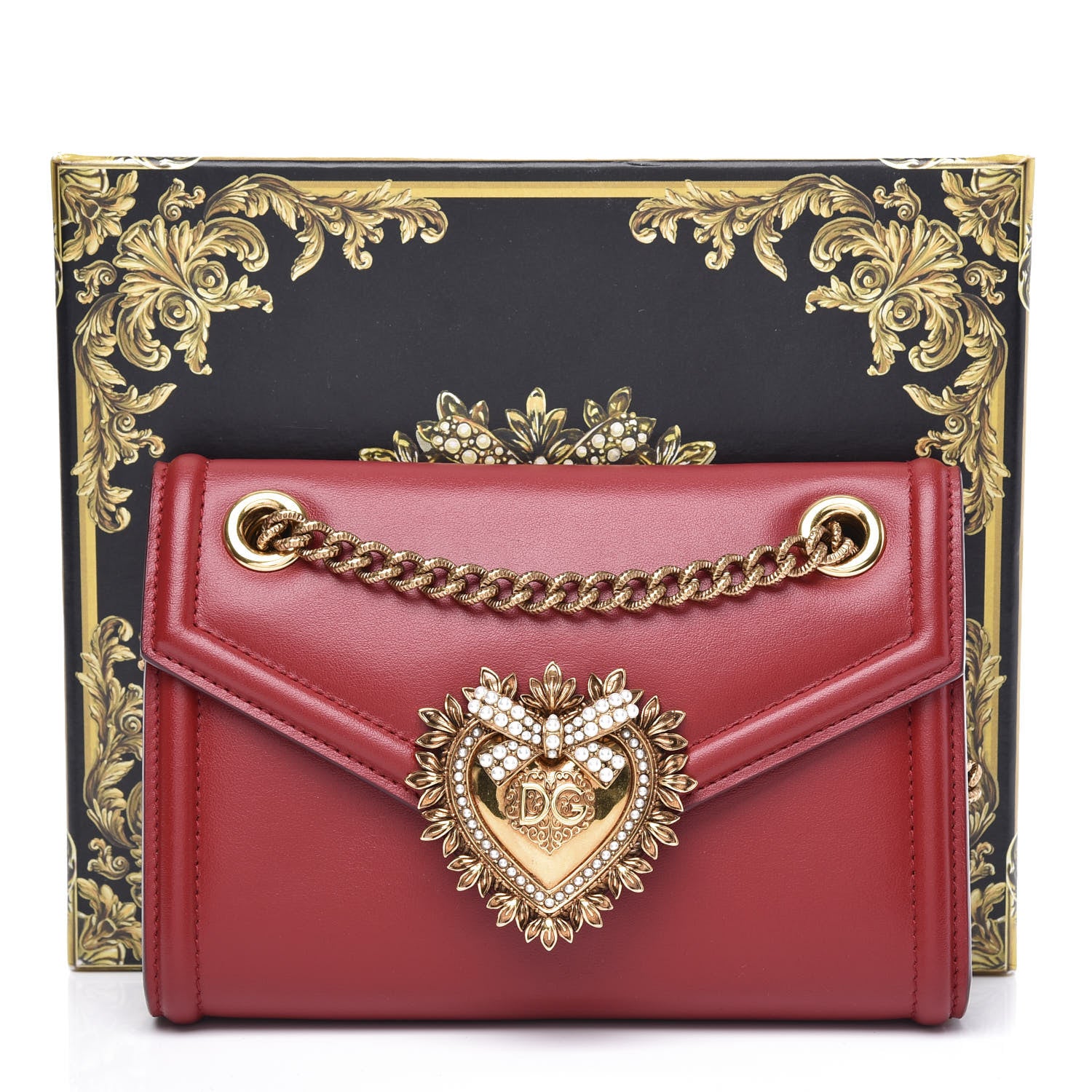 Dolce & Gabbana Smooth Calfskin Mini Devotion Crossbody Bag Red 8 of 8