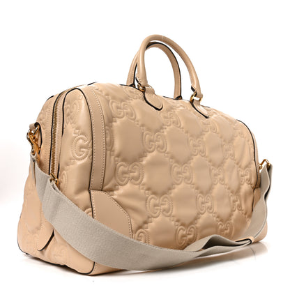 Gucci Calfskin GG Matelasse Medium Duffle Bag Naturale 2 of 8