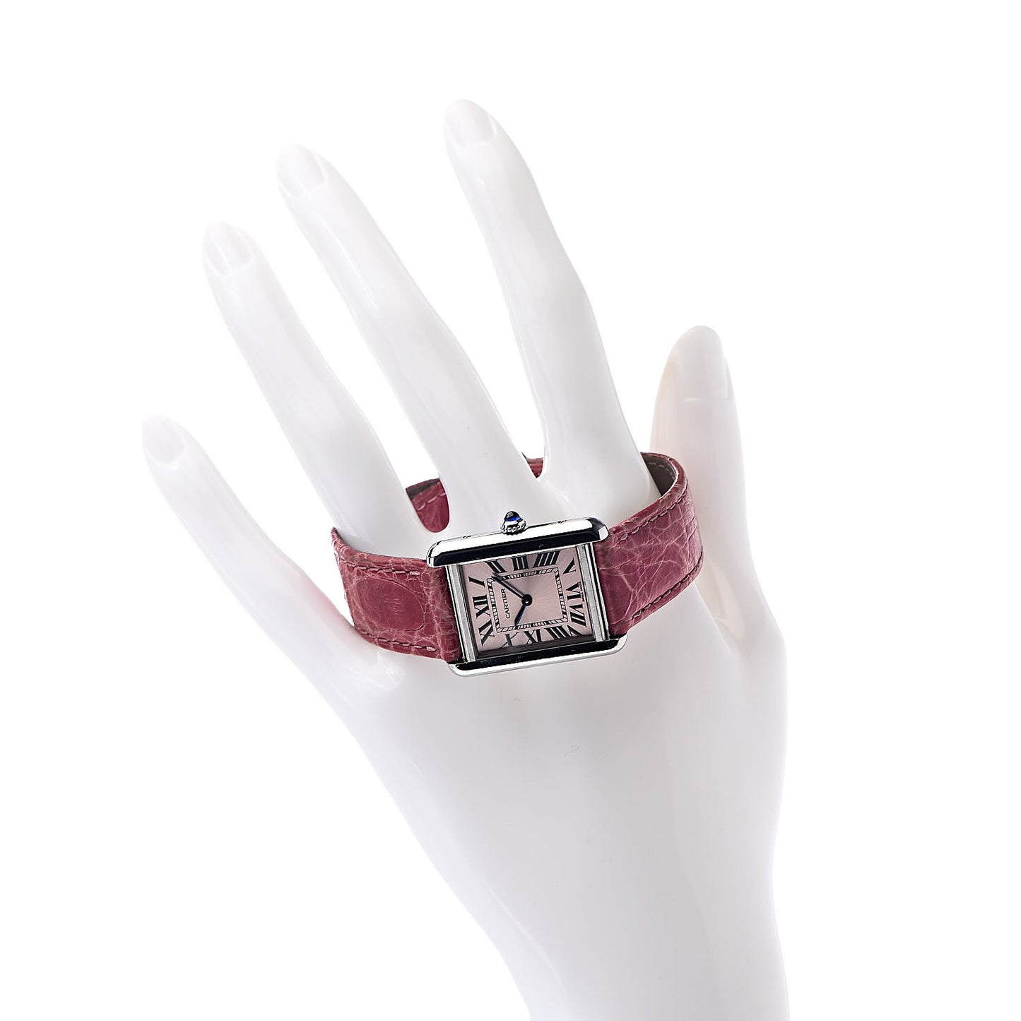 Stainless Steel Alligator 24mm Tank Solo Quartz Watch Red