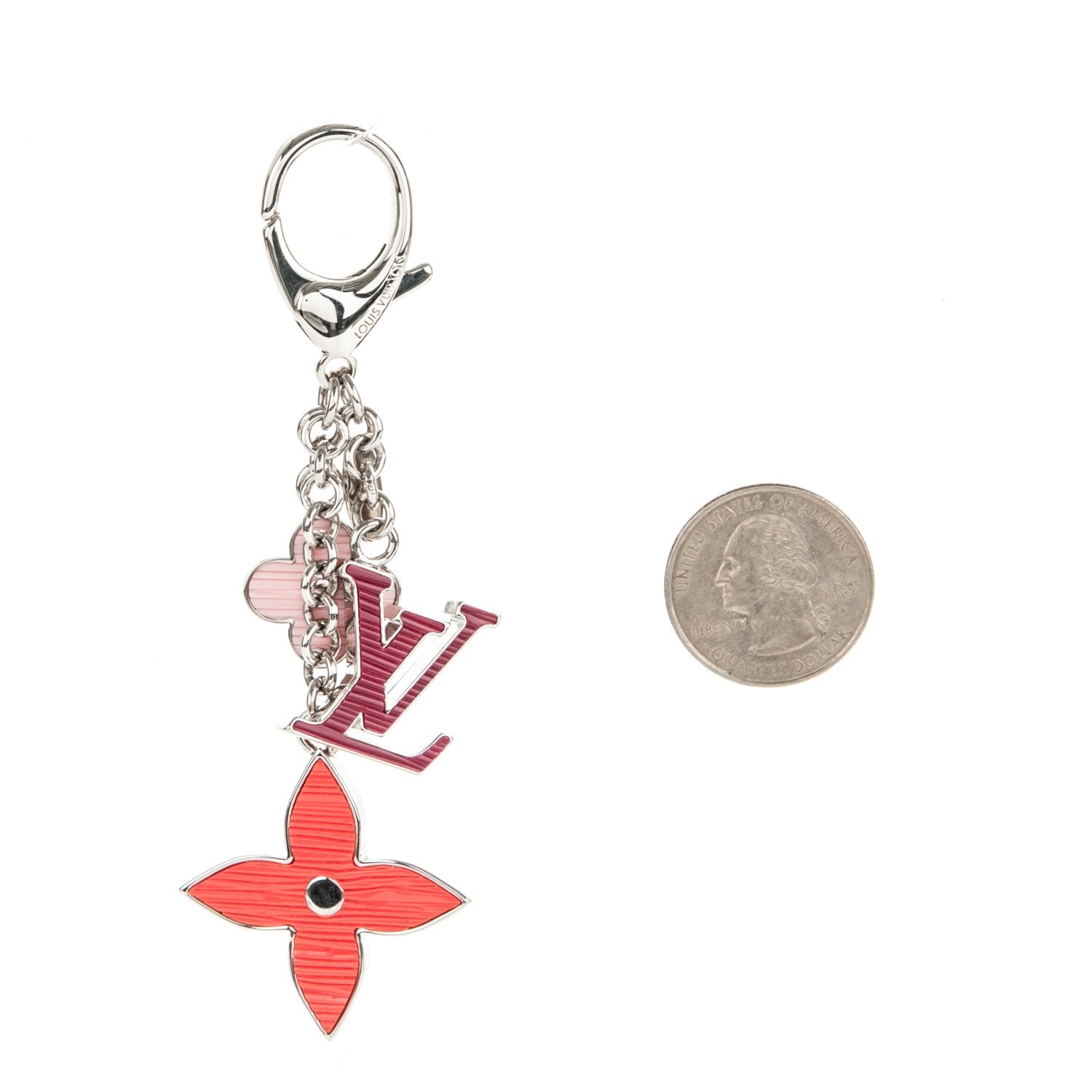 Louis Vuitton Fleur d'Epi Bag Charm BB Pink 2 of 3
