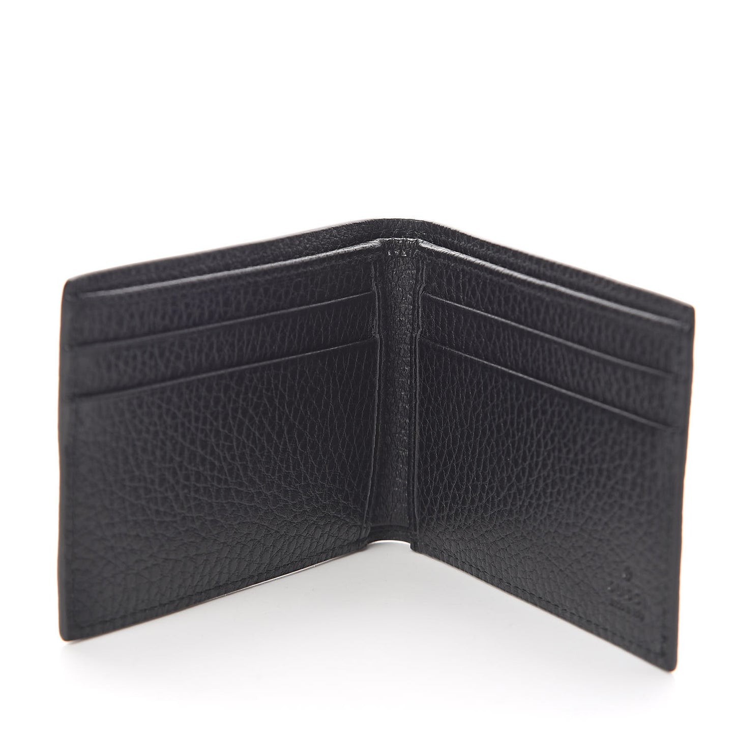 Pebbled Calfskin Bi-Fold Wallet Black