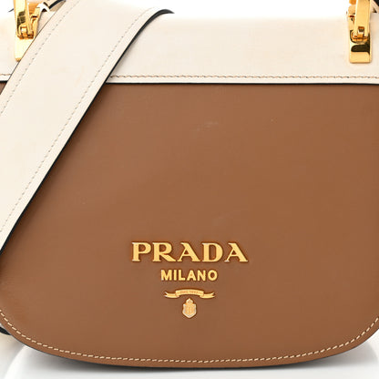 Prada City Calf Pionniere Saddle Bag Cannella White 7 of 11