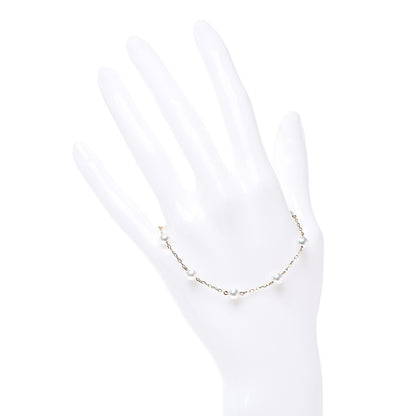 Mikimoto 18K Yellow Gold 5mm Akoya Cultured Pearl Station Bracelet 2 of 5