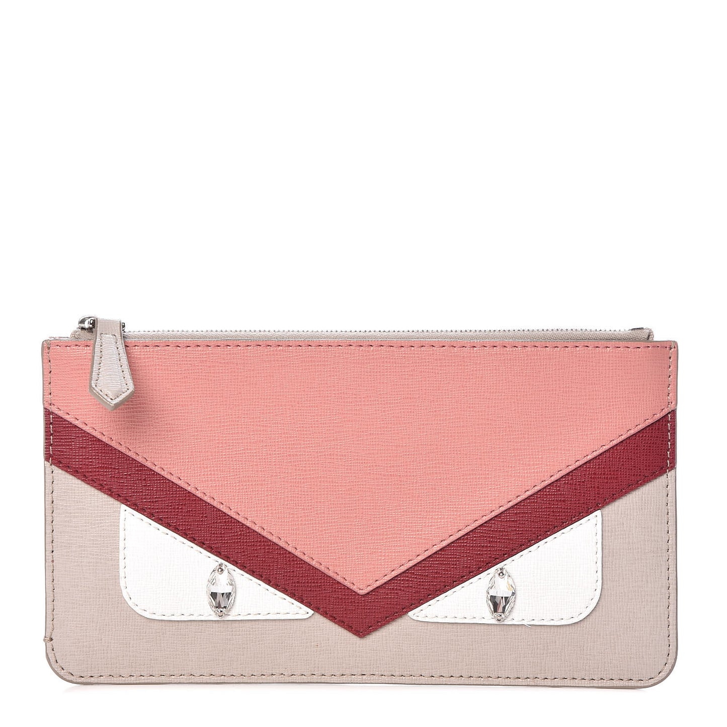 Vitello Elite Crystal Eye Monster Zip Pouch Grigio Polvere Ribes Multicolor